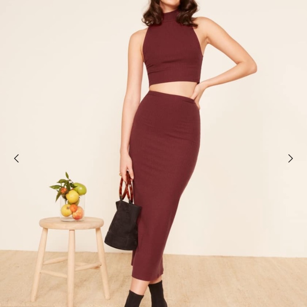Reformation Knox Two Piece (Crop Top and Skirt)